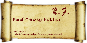 Mosánszky Fatima névjegykártya